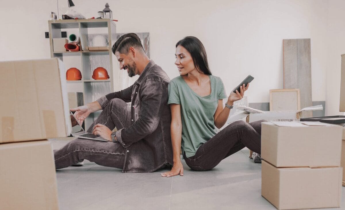 couple moving house