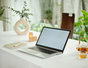 laptop on desk